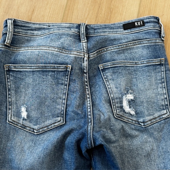 Kut from the Kloth Rachael Fab Ab Mom Jeans High Rise Distressed Raw Hem Sz 4 - Picture 12 of 13